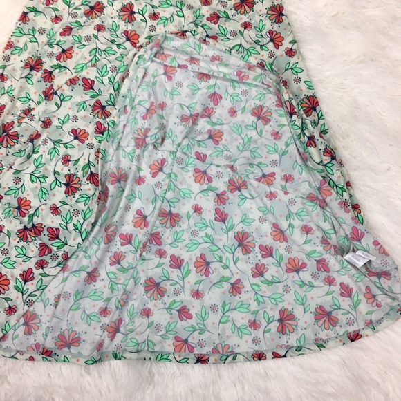 LulaRoe Size Medium Floral Green A Line Skirt - Picture 3 of 4